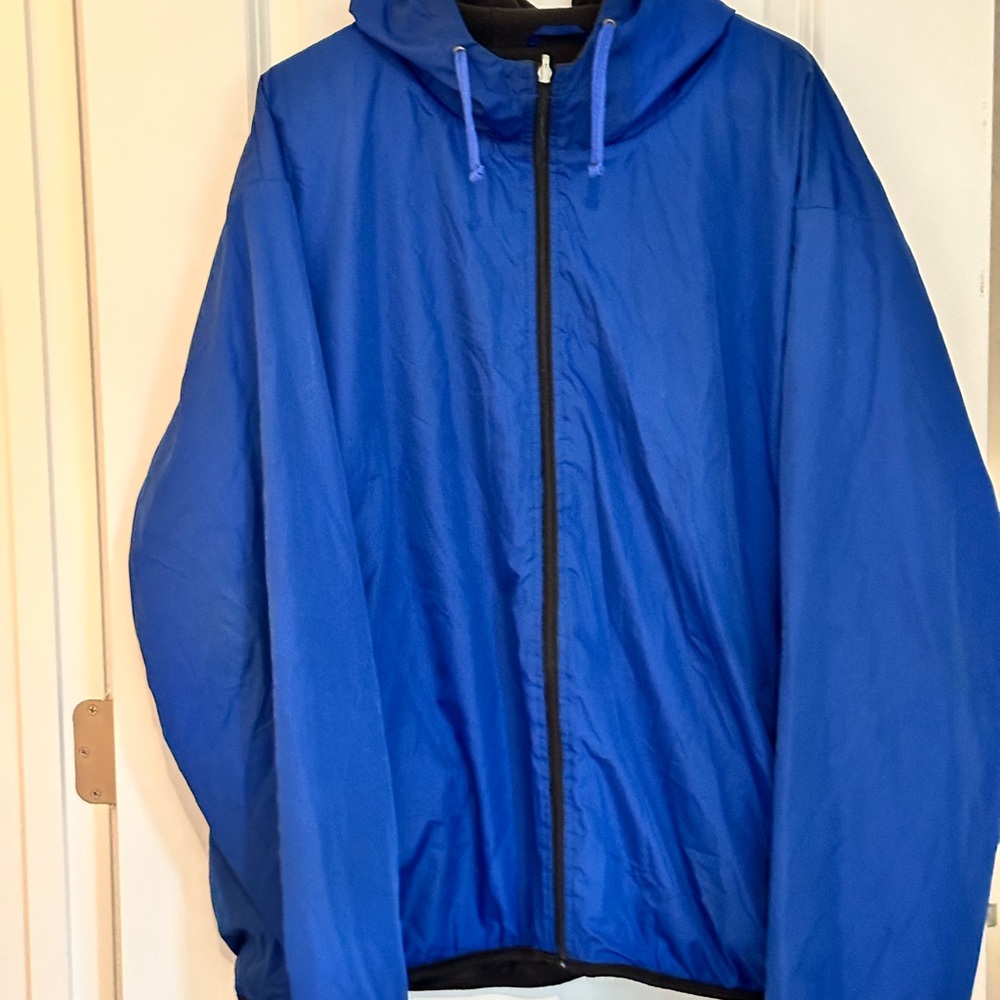 Vibrant Blue Windbreaker with Hood Men’s Size 2XL